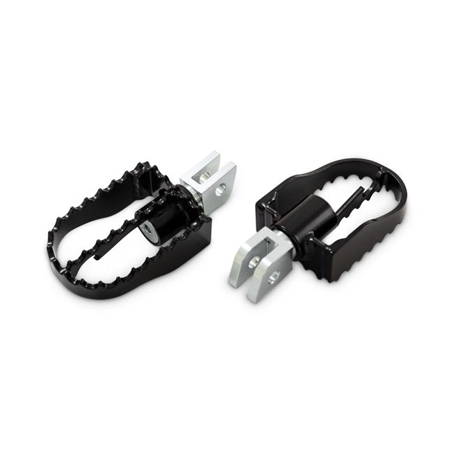 Burly, MX style passenger foot pegs. Black