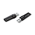 Burly, Razorback passenger foot pegs. Black — 18-26 Softail with foot pegs (passenger); Triumph Thruxton (passenger)