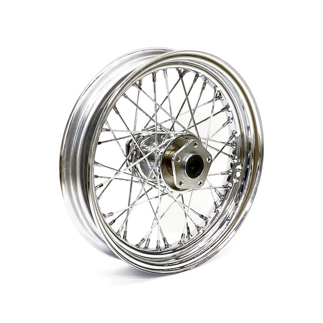 3.00 x 16 front wheel 40 spokes chrome — 84-98 FLT/Touring; FLHT; FLHR; FLTR
