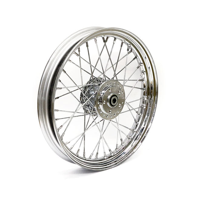 2.50 x 19 front wheel 40 spokes chrome — 91-98 FXD; 84-94 FXR; 84-85 FX; XL Sportster