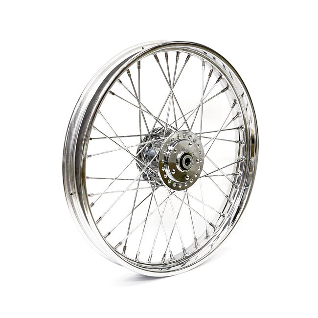 2.15 x 21 front wheel 40 spokes chrome — 84-94 FXR; 91-98 FXD; 84-85 XL Sportster