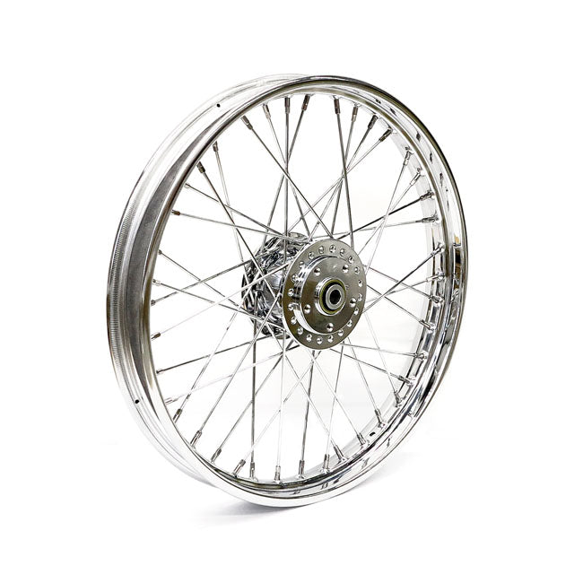 2.15 x 21 front wheel 40 spokes chrome — 84-94 FXR; 91-98 FXD; 84-85 XL Sportster