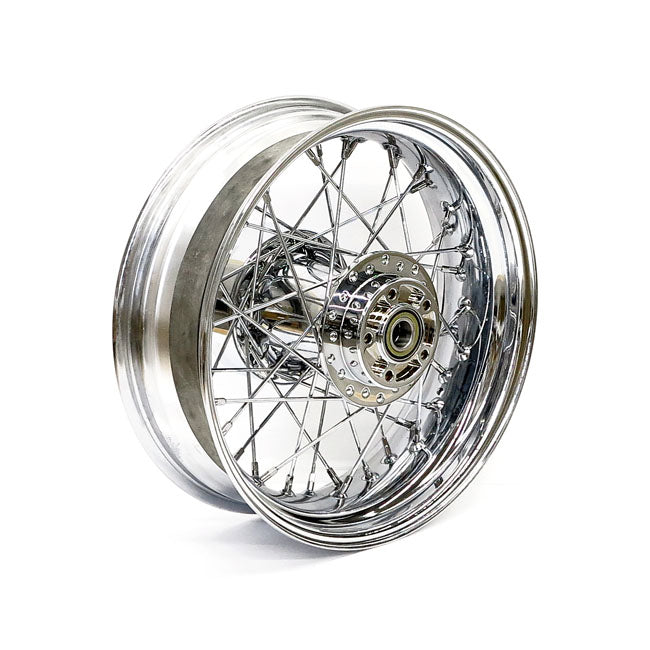 5.00 x 16 rear wheel 40 spokes chrome — 09-25 Touring (excl. CVO; 24-25 FLHX; FLTRX; 2025 FLHXU) (excl. TPMS models). ABS models