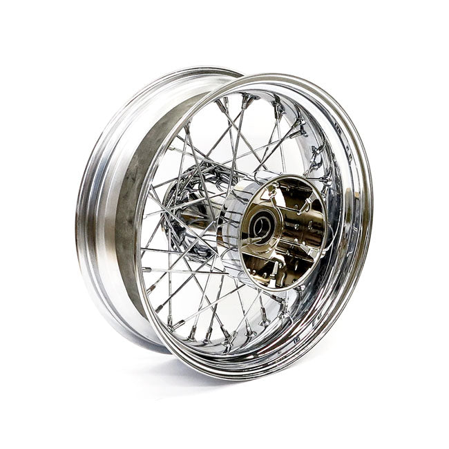 5.00 x 16 rear wheel 40 spokes chrome — 09-25 Touring (excl. CVO; 24-25 FLHX; FLTRX; 2025 FLHXU) (excl. TPMS models). ABS models