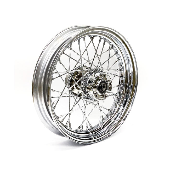 3.00 x 16 front wheel 40 spokes chrome — 08-17 FLT/Touring; FLHT; FLHR; FLTR; FLHX (No ABS)