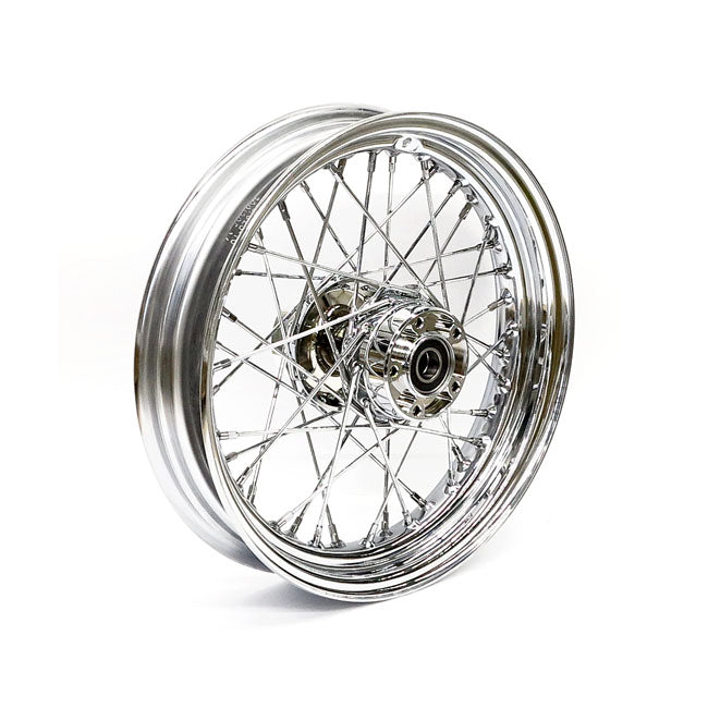 3.00 x 16 front wheel 40 spokes chrome — 08-17 FLT/Touring; FLHT; FLHR; FLTR; FLHX (No ABS)