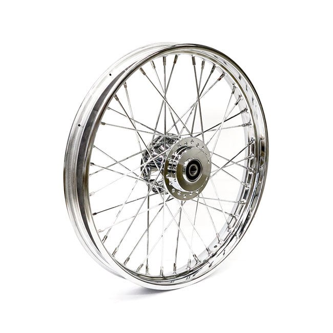 2.15 x 21 front wheel 40 spokes chrome — 00-03 FXD; 00-07 XL Sportster with single disc