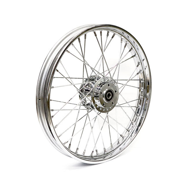 2.15 x 21 front wheel 40 spokes chrome — 00-03 FXD/B/C/L; 00-05 XL Sportster (NU) with dual disc