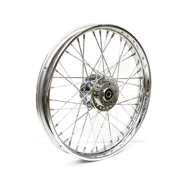 2.15 x 21 front wheel 40 spokes chrome — 00-03 FXD/B/C/L; 00-05 XL Sportster (NU) with dual disc