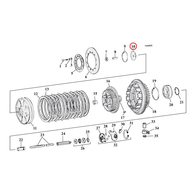 Clutch adj.plate, 7/16 thread