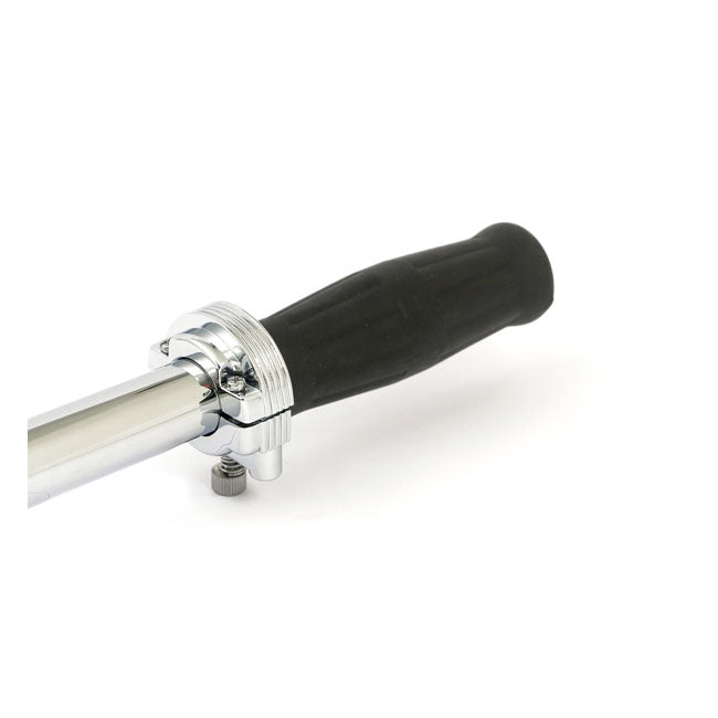 Throttle clamp set, dual cable. Chrome