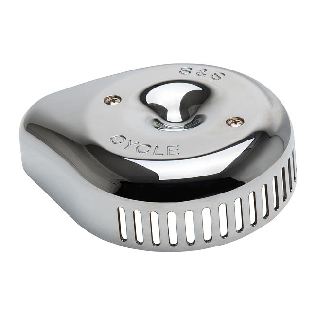 S&S, Stealth Teardrop Slasher cover. Chrome