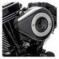 S&S Stealth, carbon teardrop air cleaner kit — 18-24 (NU) Softail; 17-25 FLT/Touring (excl. 24-25 FLHX; 2025 FLHXU; 24-25 FLTRX; 23-25 FLHXSE; 23-25 FLTRXSE; 24-25 FLTRXSTSE); 17-25 Trikes
