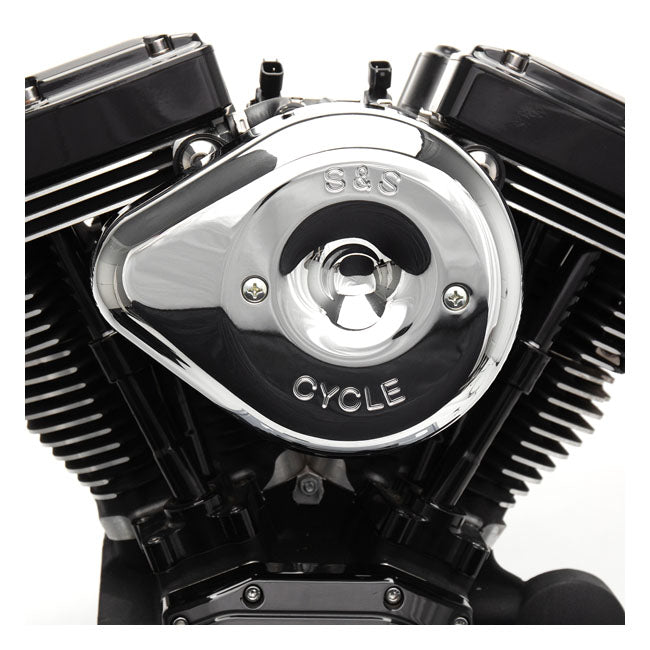 S&S Stealth, chrome teardrop air cleaner kit — 00-15 Softail; 99-17 Dyna (Excl. 2017 FXDLS); 99-07 FLT/Touring. Bikes with CV carburetor & Delphi Elec. Fuel Injection (EFI) (Excl. e-throttle)