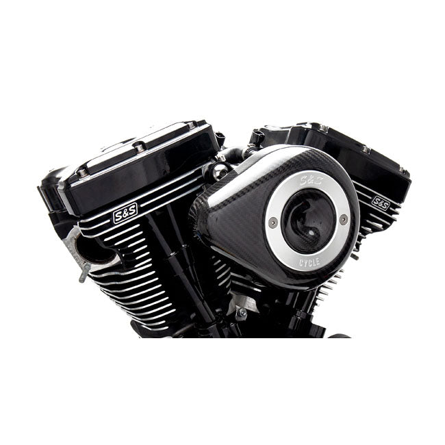 S&S Stealth, carbon teardrop air cleaner kit — 00-15 Softail; 99-17 Dyna (Excl. 2017 FXDLS); 99-07 FLT/Touring. Bikes with CV carburetor & Delphi Elec. Fuel Injection (EFI) (Excl. e-throttle)