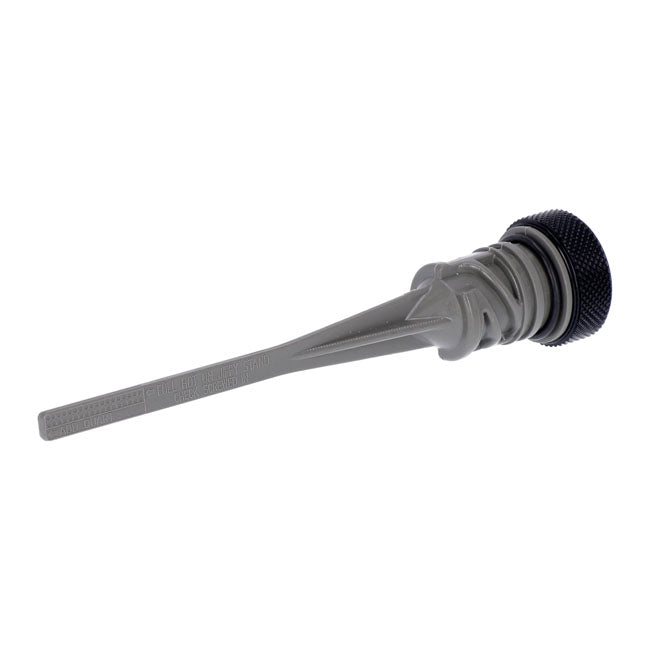 Oil tank fill plug / dipstick assembly motor oil. Black