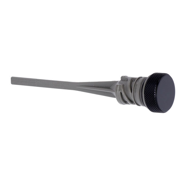 Oil tank fill plug / dipstick assembly motor oil. Black