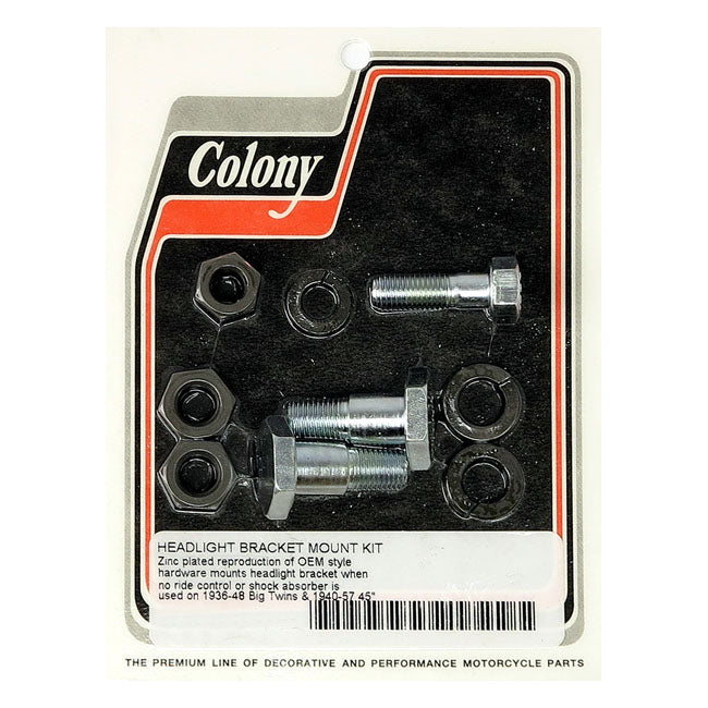 Colony, headlamp bracket mount kit — 36-48 Big Twin; 40-57 45 Flatheads (NU)
