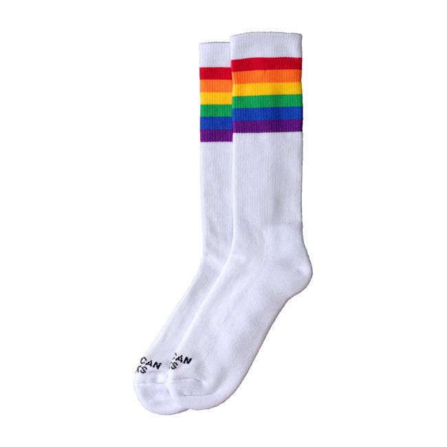 American Socks Rainbow Pride Mid High classic socks white