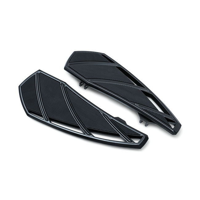 Kuryakyn, Phantom rider floorboards. Gloss black — Rider: 86-17 (NU) FL Softail; 12-16 (NU) Dyna FLD Switchback; 83-26 FLT/Touring; 09-26 Trikes