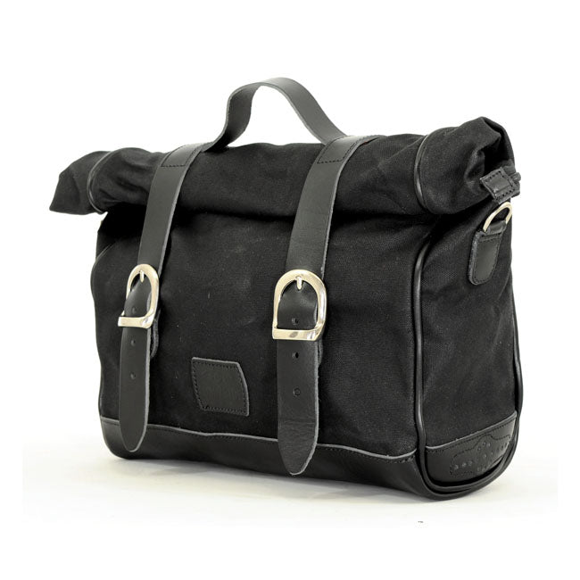 Longride, ''Old Chopper'' waxed cotton saddlebag. Black — Universal