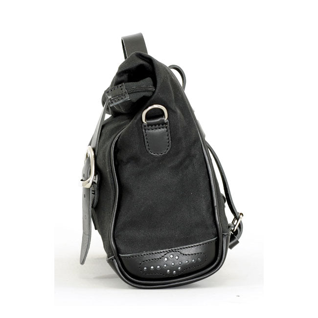 Longride, ''Old Chopper'' waxed cotton saddlebag. Black — Universal