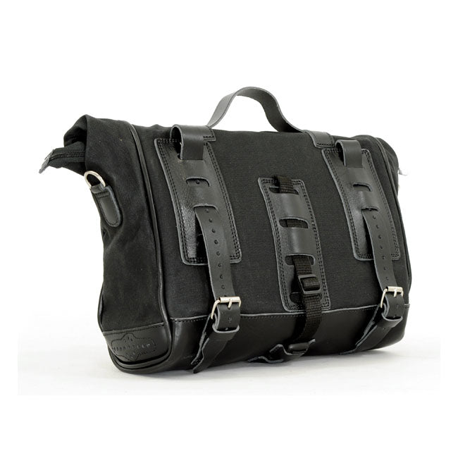 Longride, ''Old Chopper'' waxed cotton saddlebag. Black — Universal