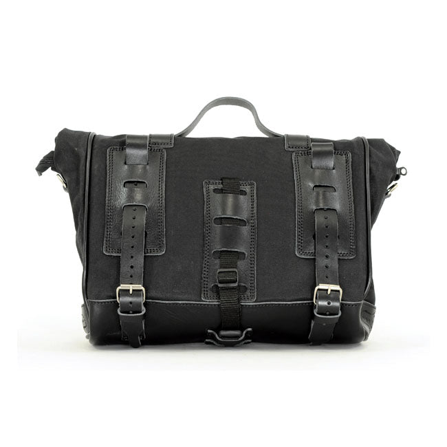 Longride, ''Old Chopper'' waxed cotton saddlebag. Black — Universal