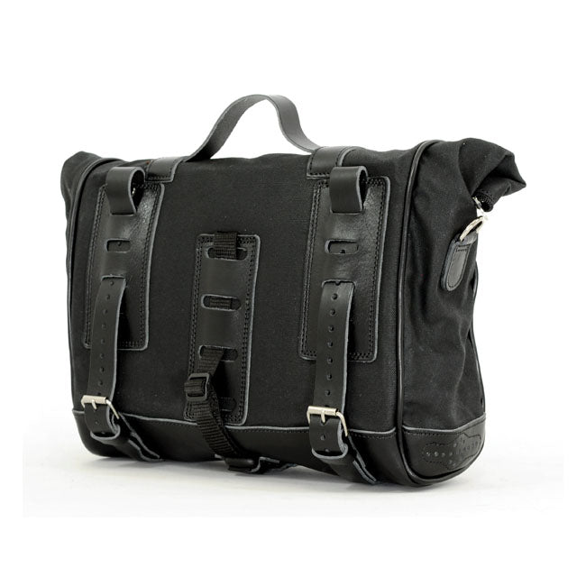 Longride, ''Old Chopper'' waxed cotton saddlebag. Black — Universal