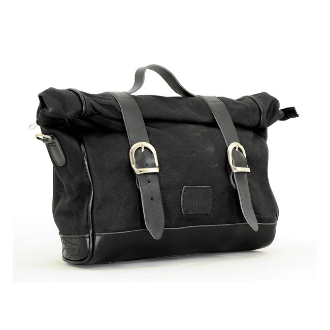 Longride, ''Old Chopper'' waxed cotton saddlebag. Black — Universal