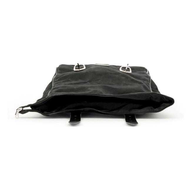 Longride, ''Old Chopper'' waxed cotton saddlebag. Black — Universal
