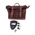 Longride, click-on Old Chopper saddlebag waxed cotton. Brown — Universal