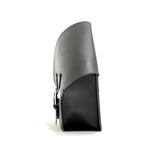 Longride, swingarm bag. Smooth, black leather. 7 liter