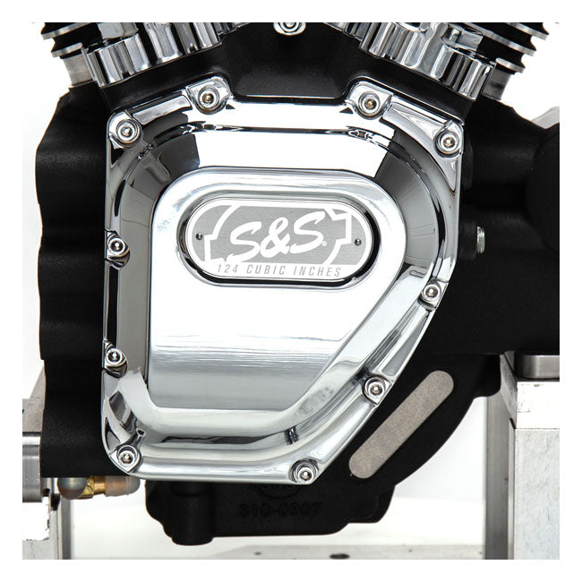 S&S, 4-1/8" bore 124" long block TC engine. Black/chrome — 07-16 FLT/Touring (NU)