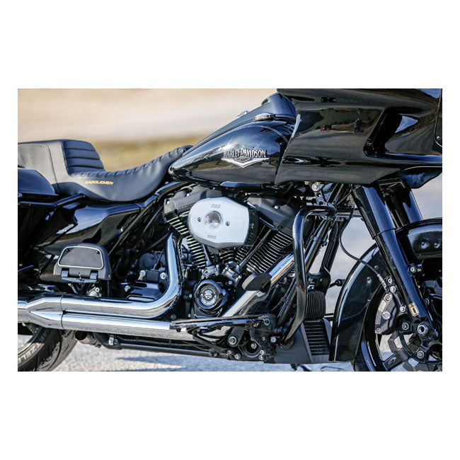 S&S, Stealth Tribute air cleaner kit. Chrome — 18-24 (NU) Softail; 17-25 FLT/Touring (excl. 24-25 FLHX; 2025 FLHXU; 24-25 FLTRX; 23-25 FLHXSE; 23-25 FLTRXSE; 24-25 FLTRXSTSE); 17-25 Trikes