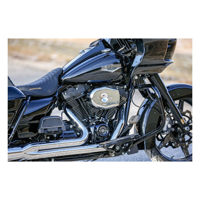 S&S, Stealth Tribute air cleaner kit. Chrome — 18-24 (NU) Softail; 17-25 FLT/Touring (excl. 24-25 FLHX; 2025 FLHXU; 24-25 FLTRX; 23-25 FLHXSE; 23-25 FLTRXSE; 24-25 FLTRXSTSE); 17-25 Trikes