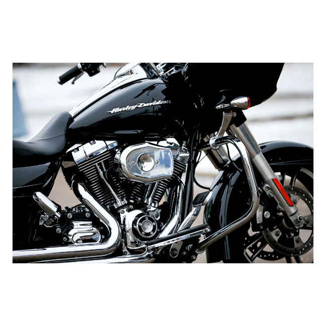 S&S, Stealth Tribute air cleaner kit. Chrome — 16-17 Softail; 16-17 FXDLS; 08-16 FLT/Touring; Trike (NU). (e-throttle)