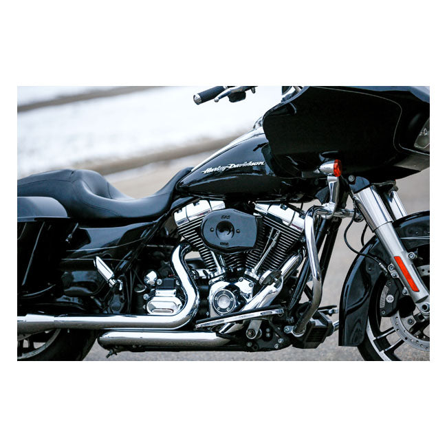 S&S, Stealth Tribute air cleaner kit. Black — 16-17 Softail; 16-17 FXDLS; 08-16 FLT/Touring; Trike (NU). (e-throttle)