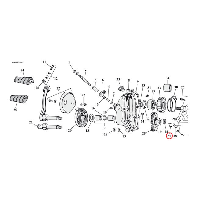 Screw, countersunk head. bumper plate kickstarter