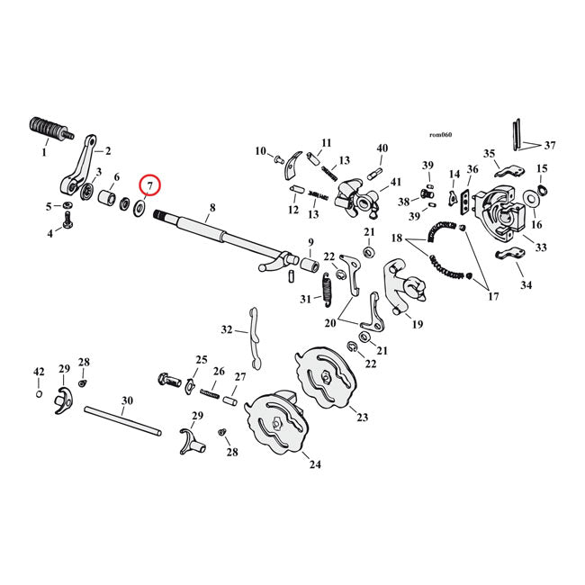 Thrust washer, shifter shaft