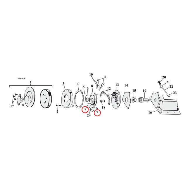 Roll pin, ratchet top transmission