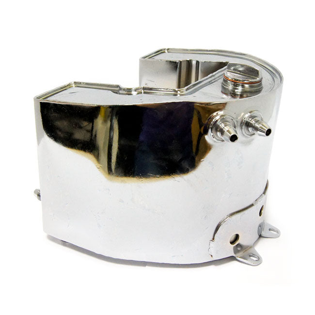 Oil tank, horseshoe top fill. Chrome