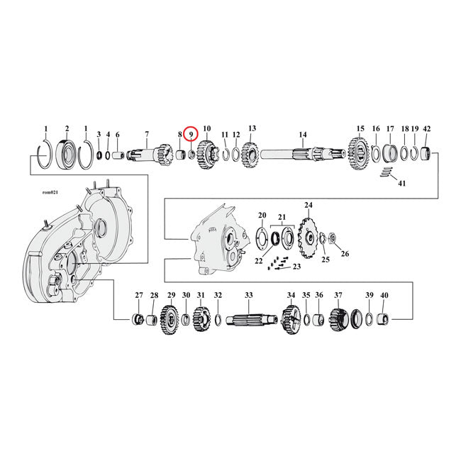 Thrust washer, mainshaft. left — L79-90 4-speed XL Sportster (NU)