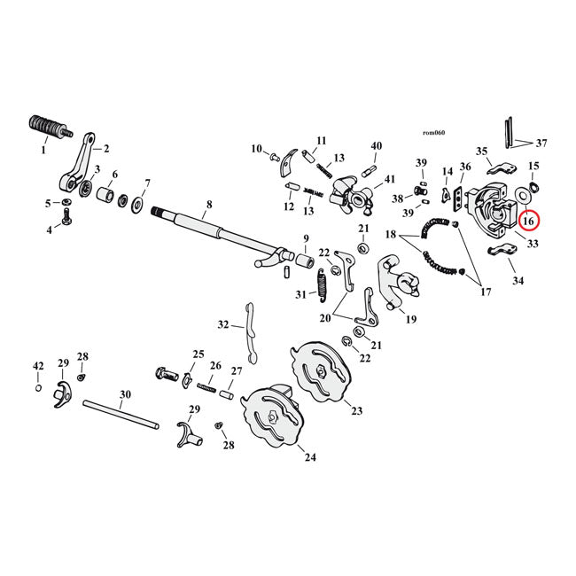 Thrust washer, shifter cam — L79-86 4-speed Big Twin; 77-90 XL Sportster (NU)