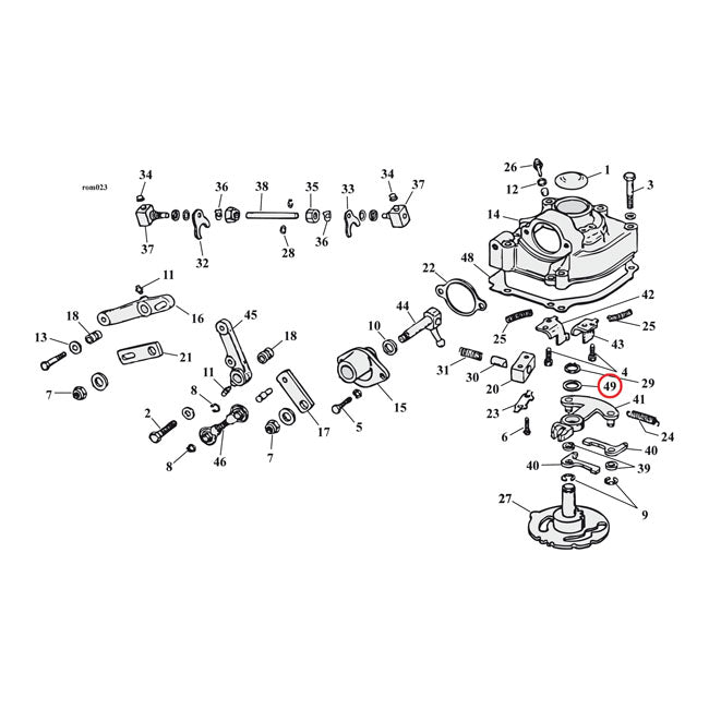 Thrust washer, shifter cam — L79-86 4-speed Big Twin; 77-90 XL Sportster (NU)