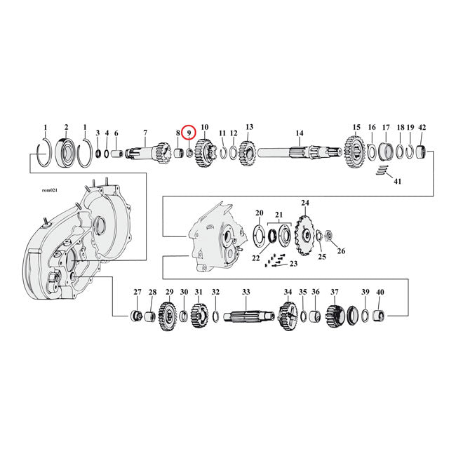 Thrust washer, mainshaft. left — 1956 KH; 57-E79 XL Sportster (NU)