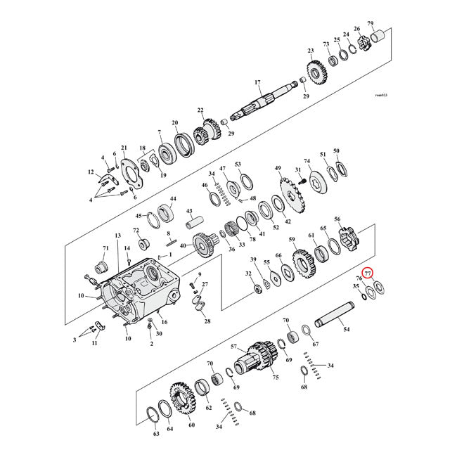MCS end plate, countershaft. Chrome