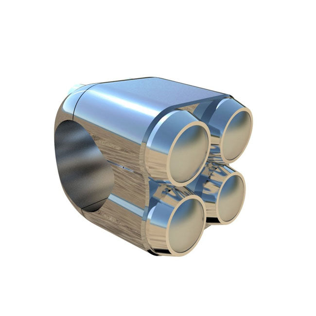 Motone, micro switch with 4 buttons. Chrome — For all motorcycles with 22mm / 7/8" handlebars