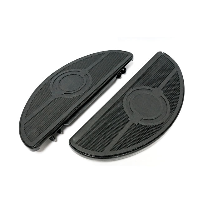 Oval early style floorboards. solid. Black