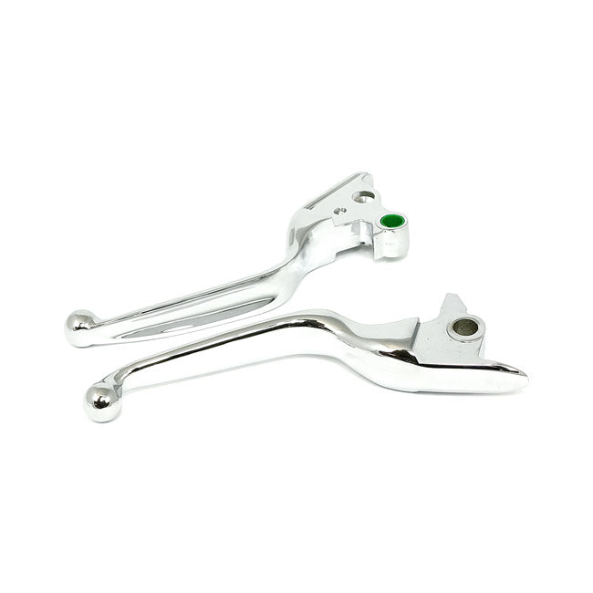 Handlebar lever kit, wide blade, chrome — Cable operated - 18-24 Softail (NU)